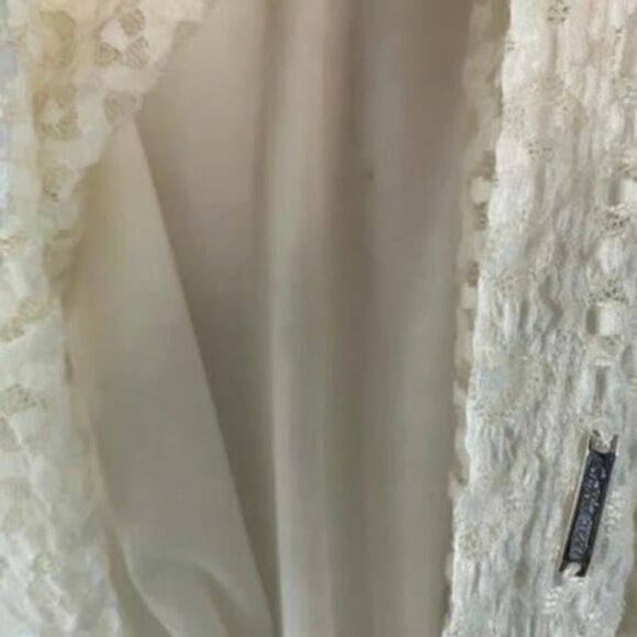 Calvin Klein White Lace Long Sleeve Top Size Large - Picture 6 of 7